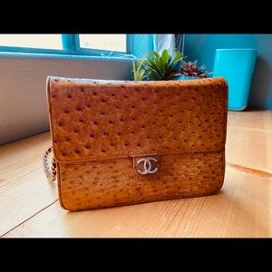 Authentic Vintage Ostrich leather Chanel handbag. Rarely used!